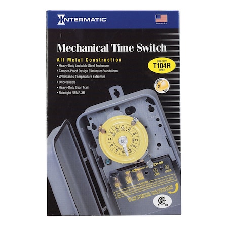 Intermatic Intermatic Indoor and Outdoor Mechanical Timer Switch 277 V Gray T104RD89